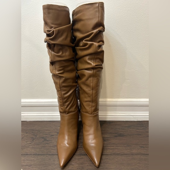 SCHUTZ - Ashlee Up Knee High Slouchy Nappa Leather Boot Size 5 - Picture 7 of 16